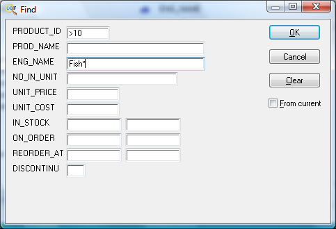 Find in DBF File Screenshot