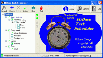 Screenshot of HiBase Task Scheduler