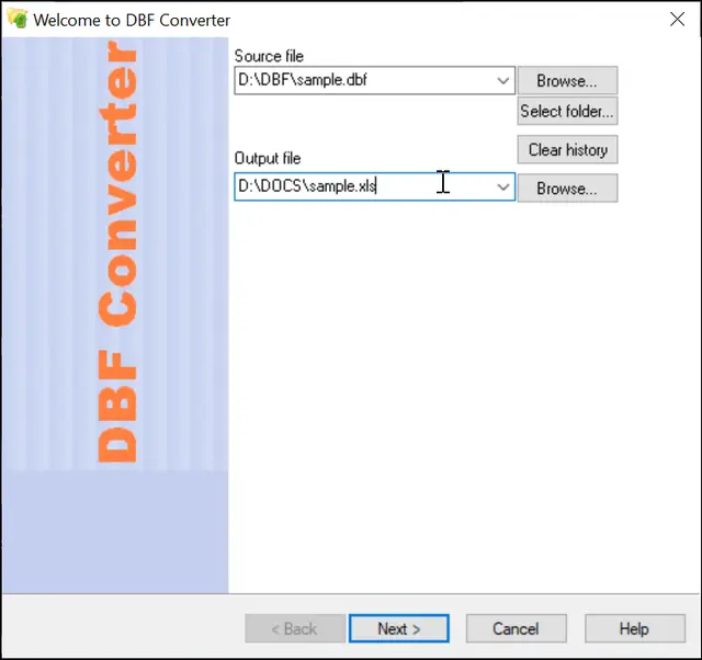 dbf to xls conversion