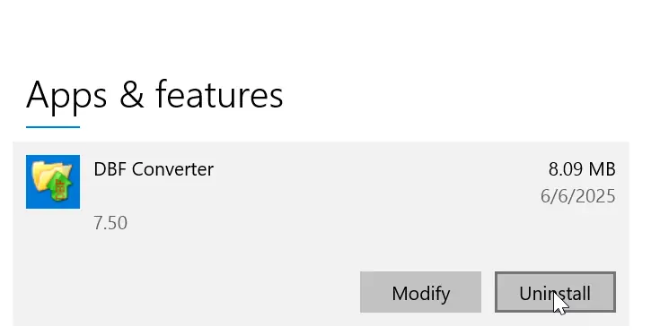 How to uninstall How to uninstall DBF Converter