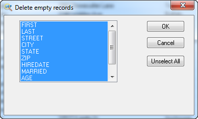 Delete Empty records