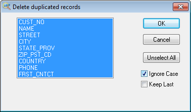 Delete duplicates