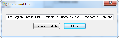 Generate Command line for exporting dbf files