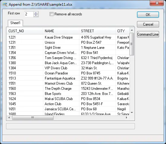 Excel to DBF importing