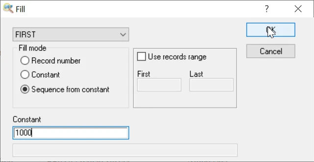 Fill records in DBF File