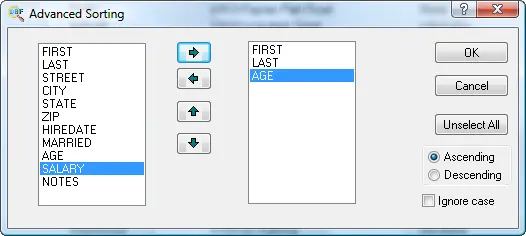 Sort DBF file