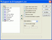 Export dbf to CSV