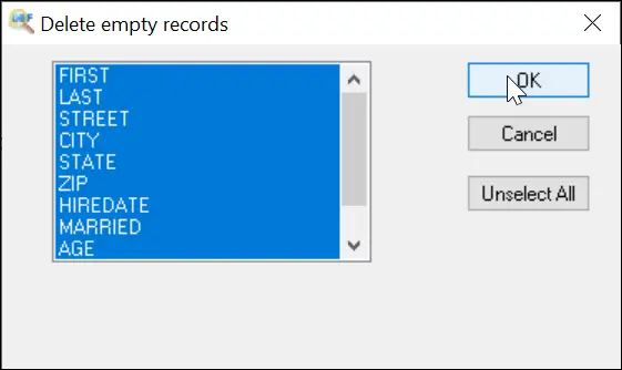 Delete Empty records