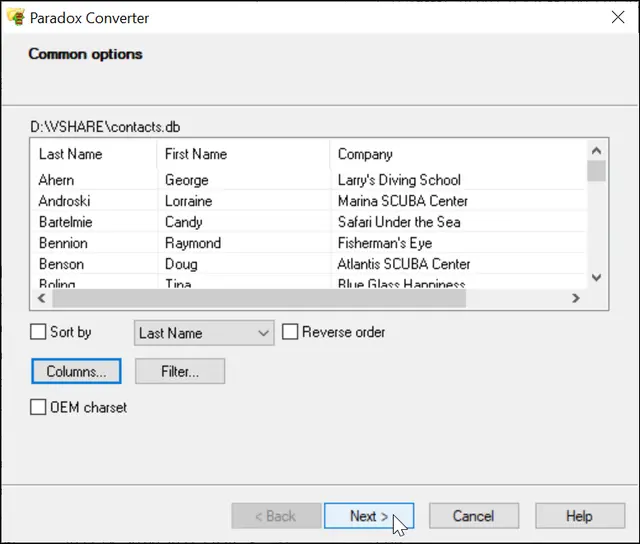 Screenshot of Paradox Converter